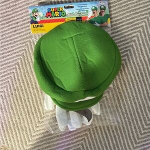 NWT Nintendo Luigi Adult Costume Hat and Gloves Set - Green